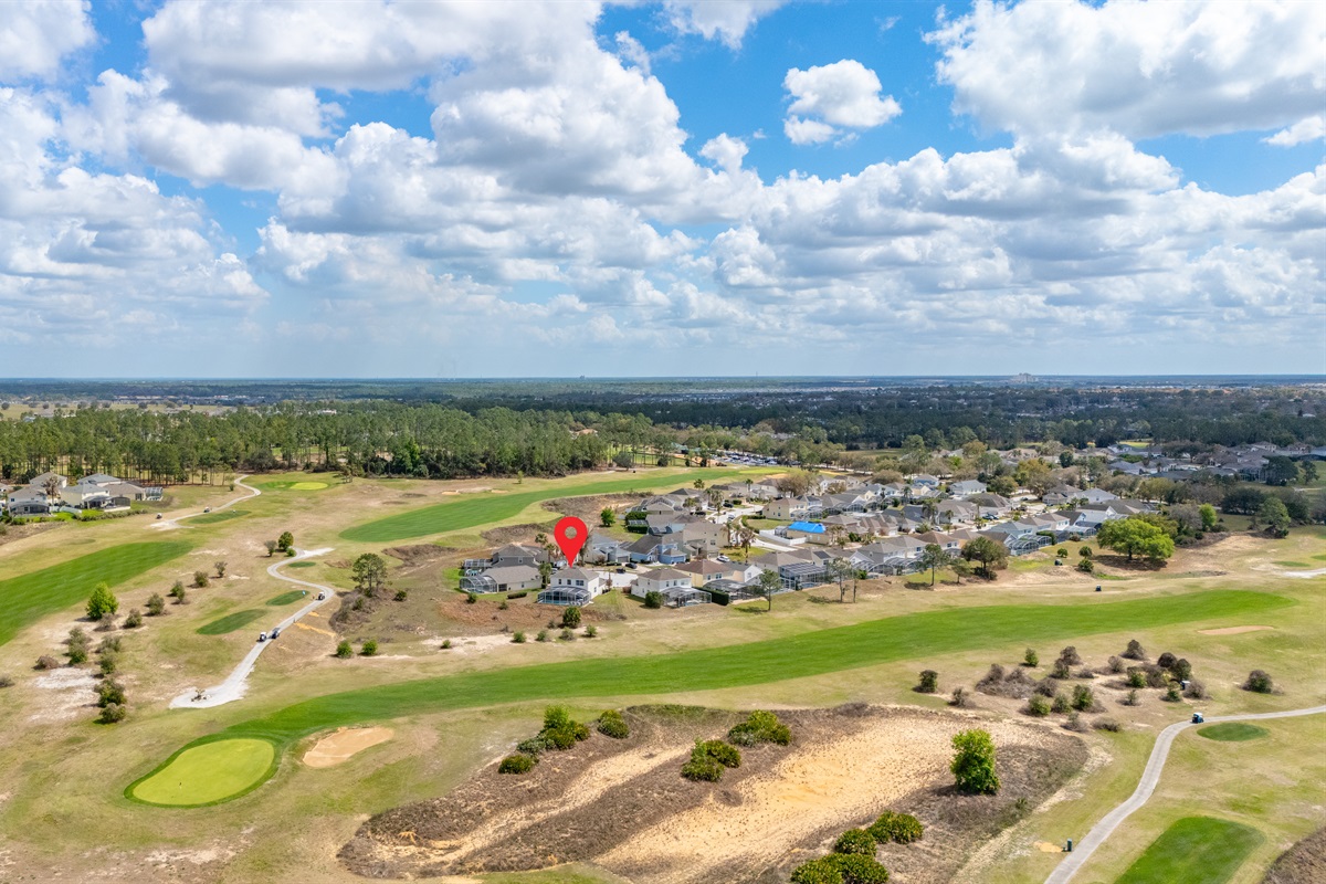 A nice view of the community surrounded by the golf course!