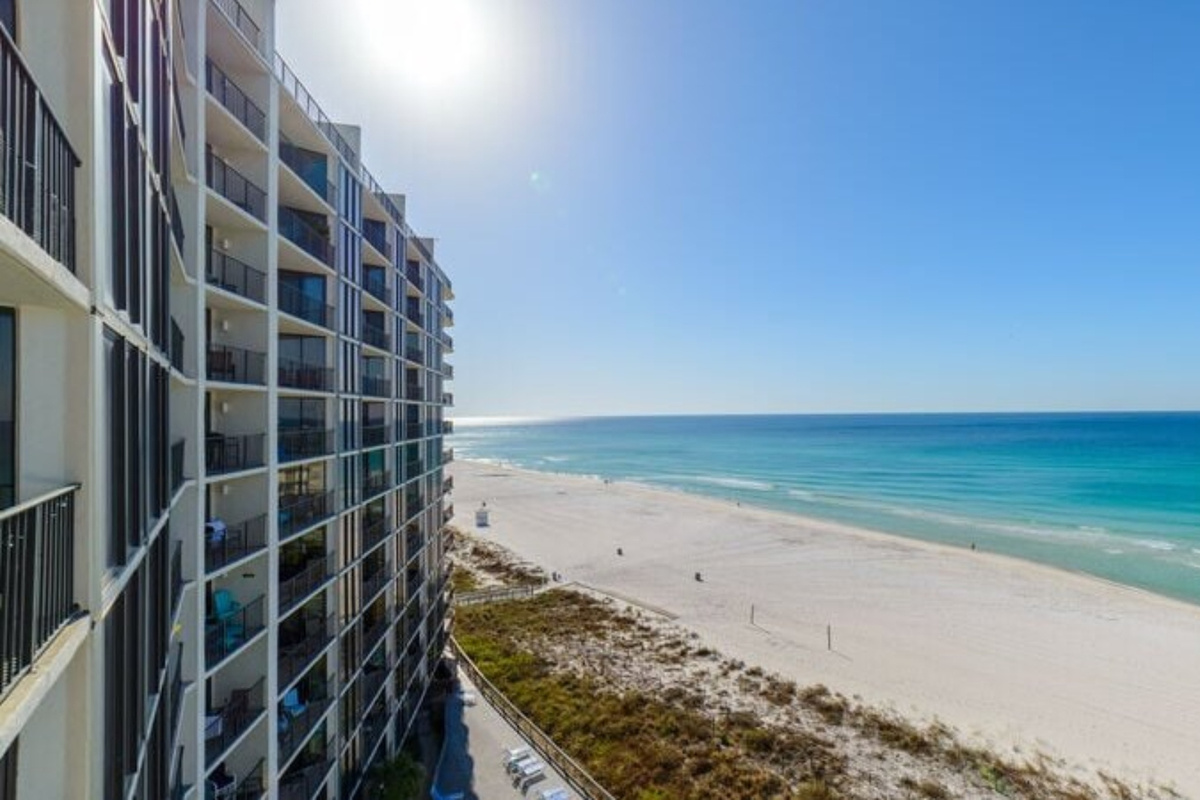 Beach views from our balcony