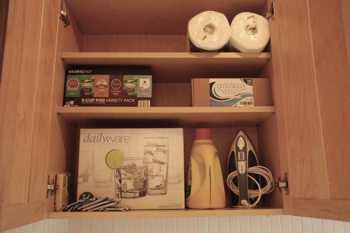 Storage area for supplies.