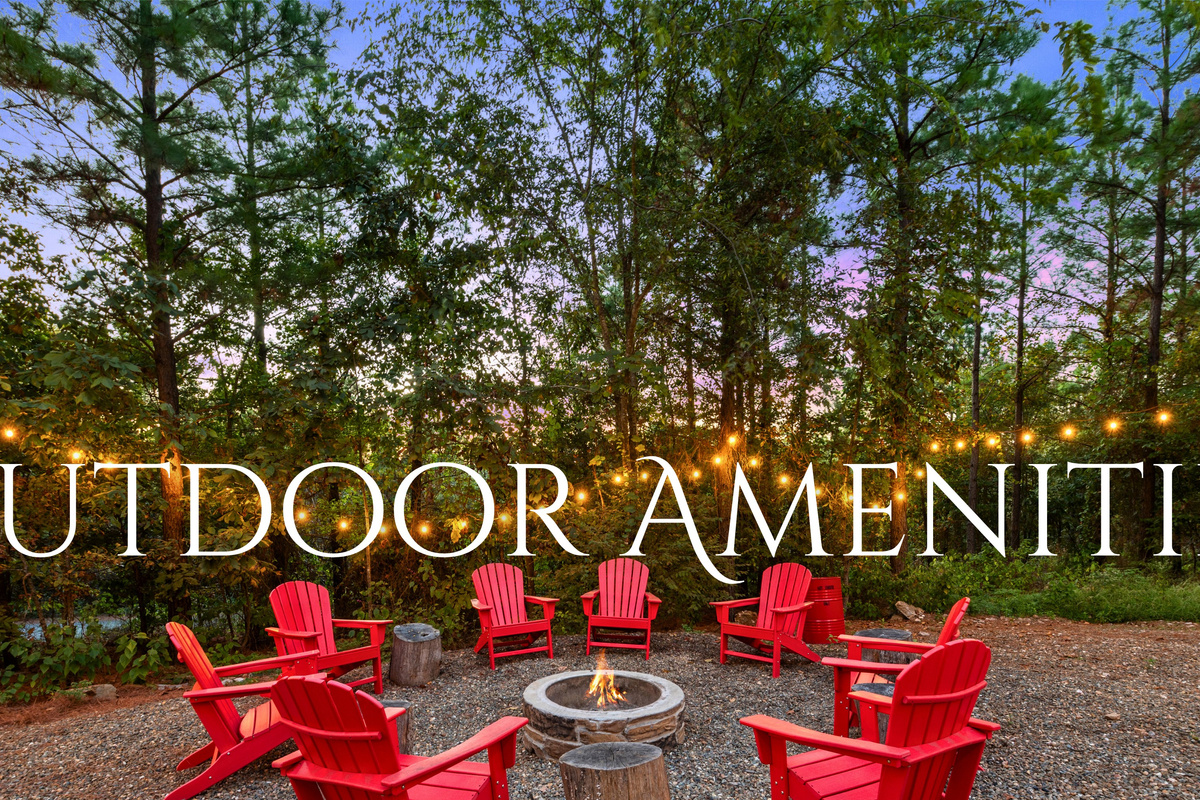 Enjoy the perfect evening around the fire pit, with comfy seating and plenty of space to gather for s&rsquo;mores and stories.