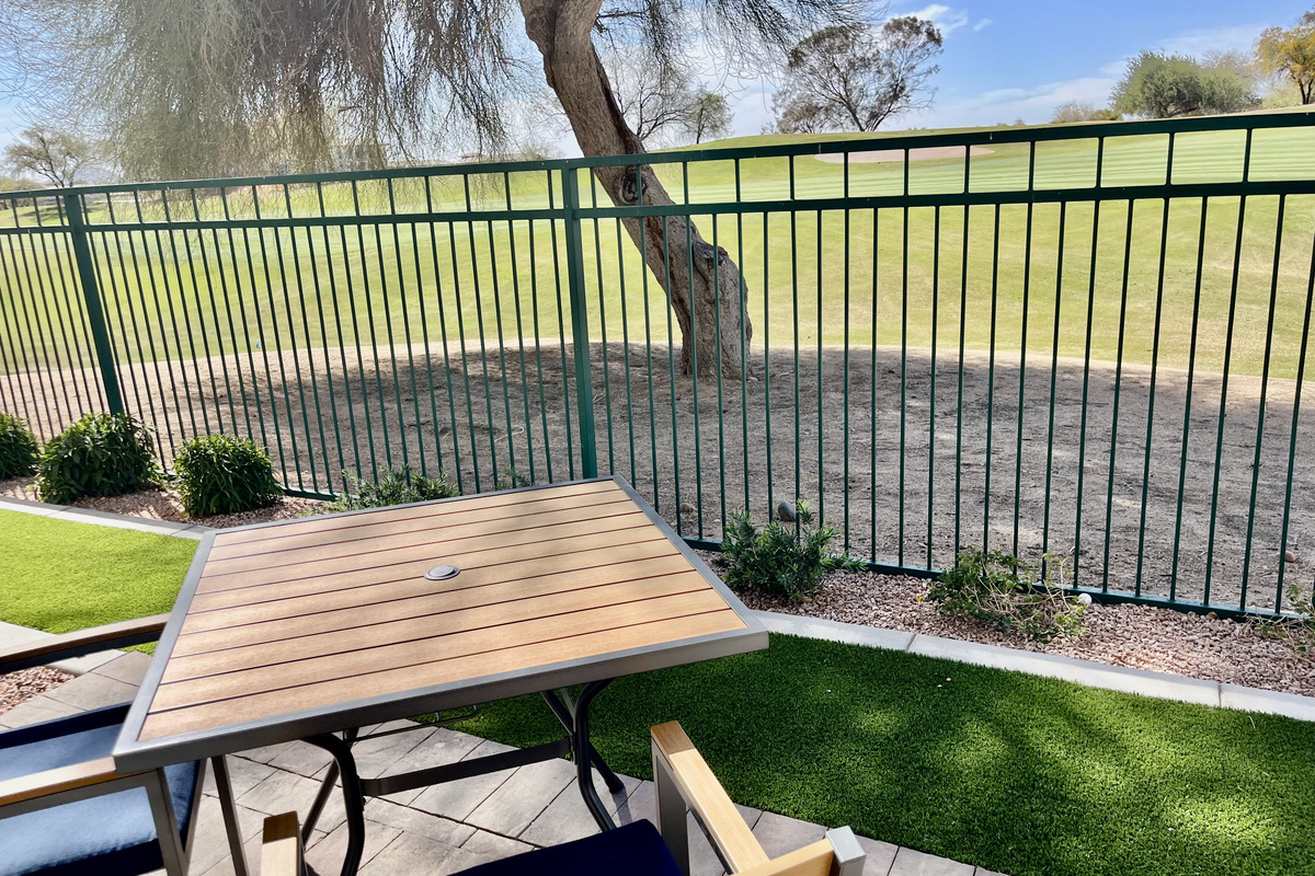 Own private patio overlooking the golf course