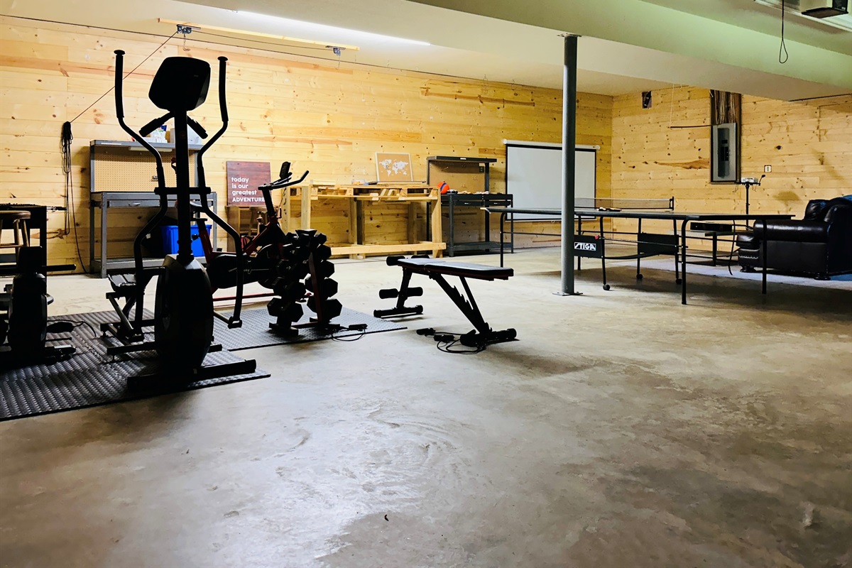 There is foosball, a ping pong table, and projector in the ground floor bonus room.