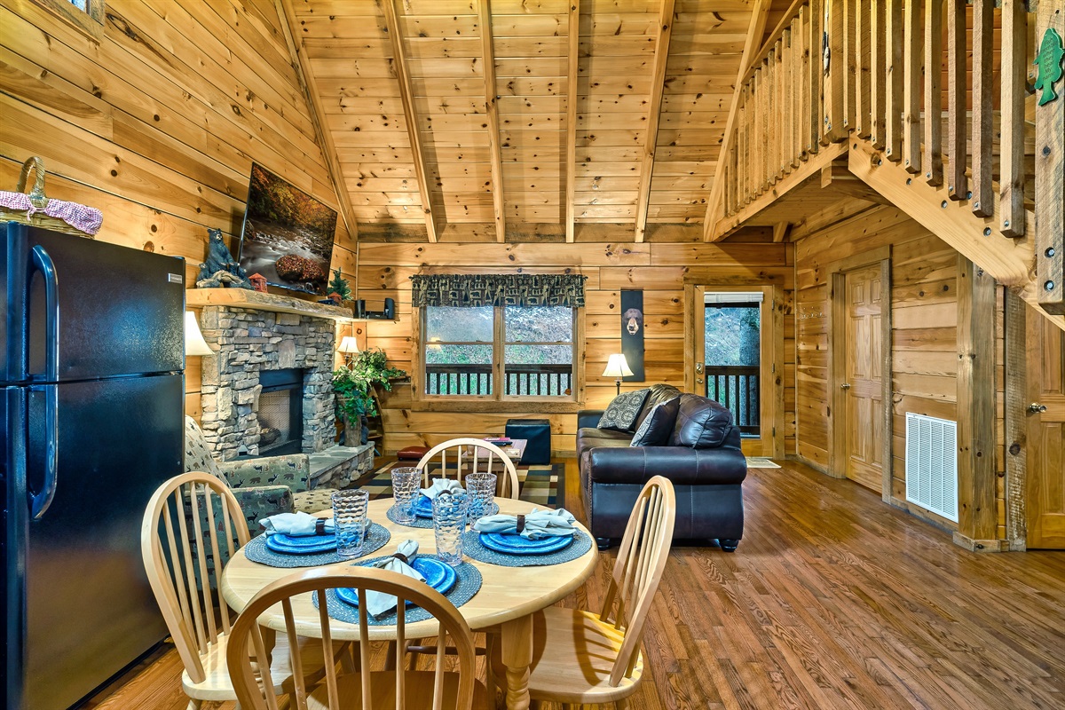 Open-concept living area from the front door