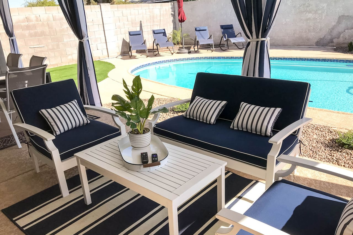 Living room seating or lounge seating by the pool