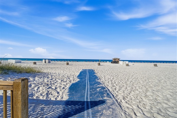 Mobi mat on the sand