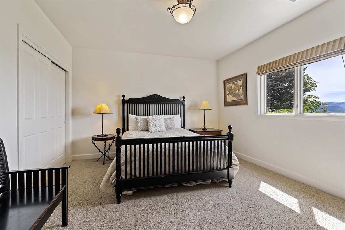 Comfortable lower-level queen bedroom retreat