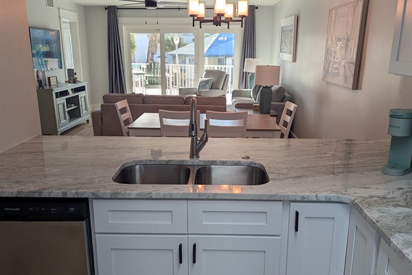 Kitchen is open to living space