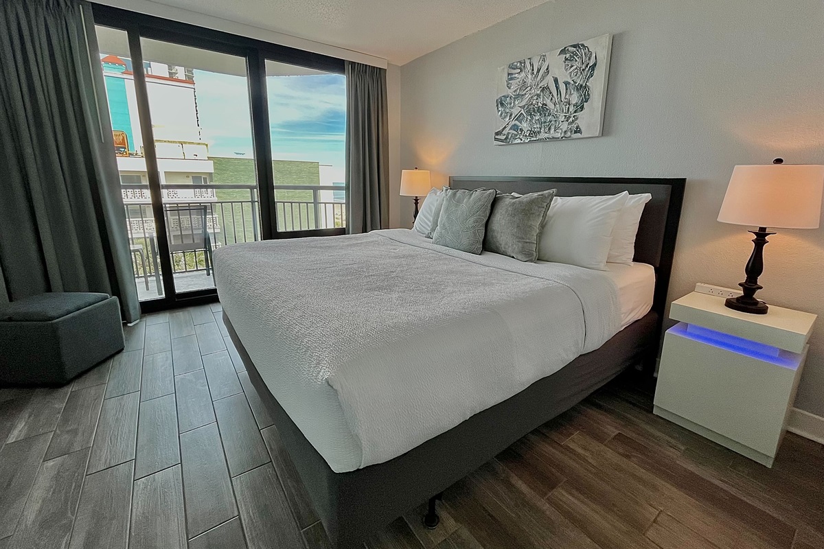 Fall into a seaview slumber with a bed thoughtfully placed near the balcony, allowing you to enjoy the mesmerizing views before drifting off to sleep