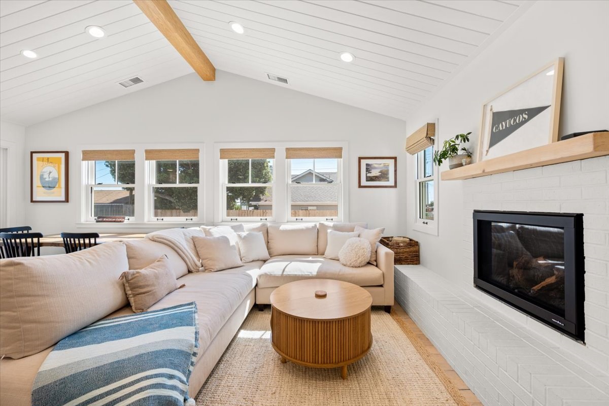 Cozy up next to the fireplace for those foggy mornings.