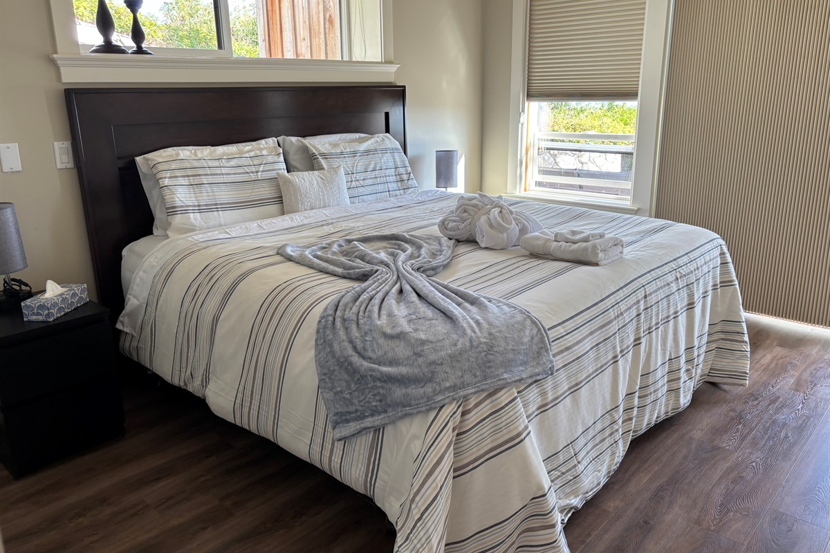 Master with king bed and ocean views