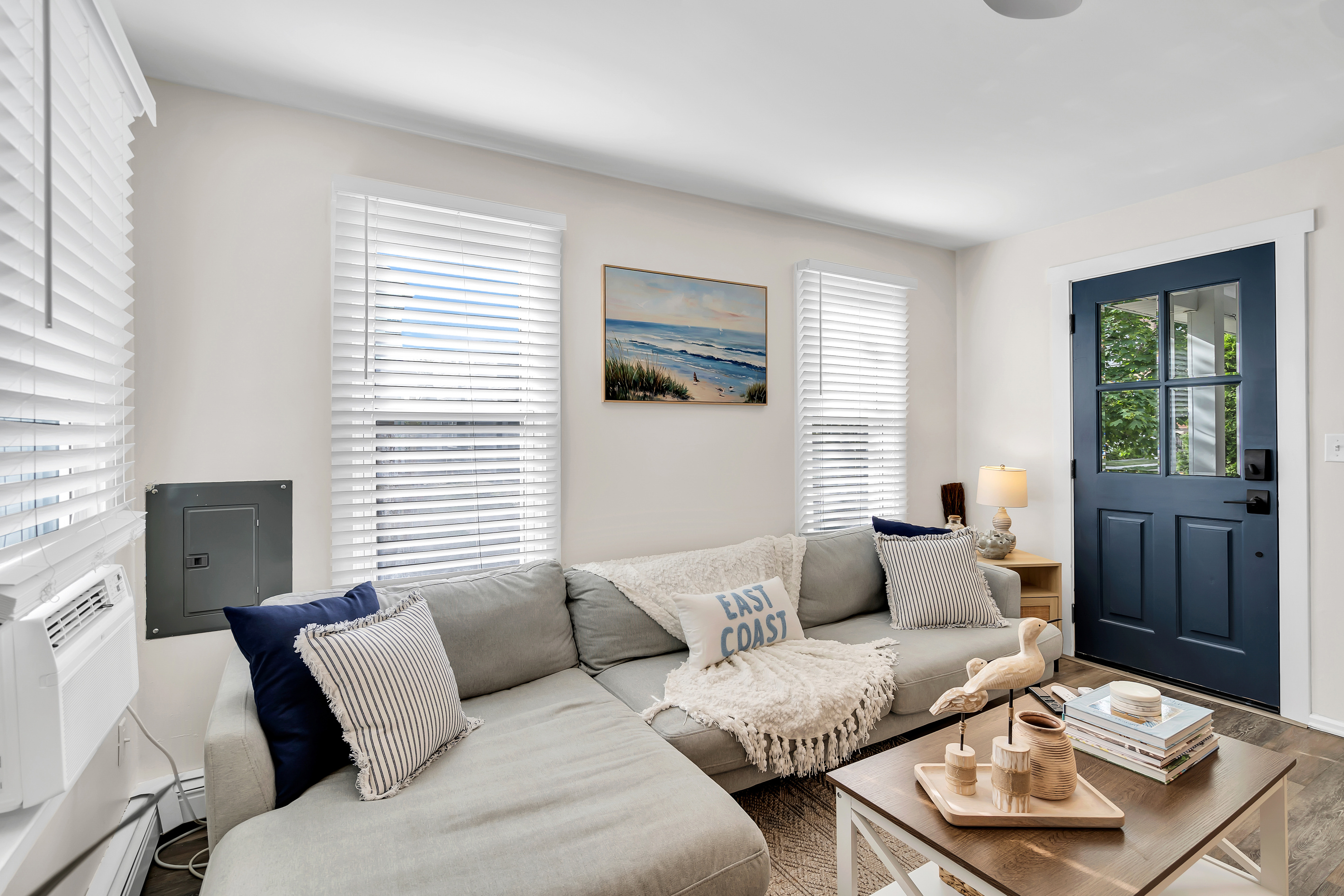 Watch the afternoon light pour in here. Open the windows, let the breeze through (or enjoy the cool A/C), and let the apartment feel like your own coastal hideaway for the week.