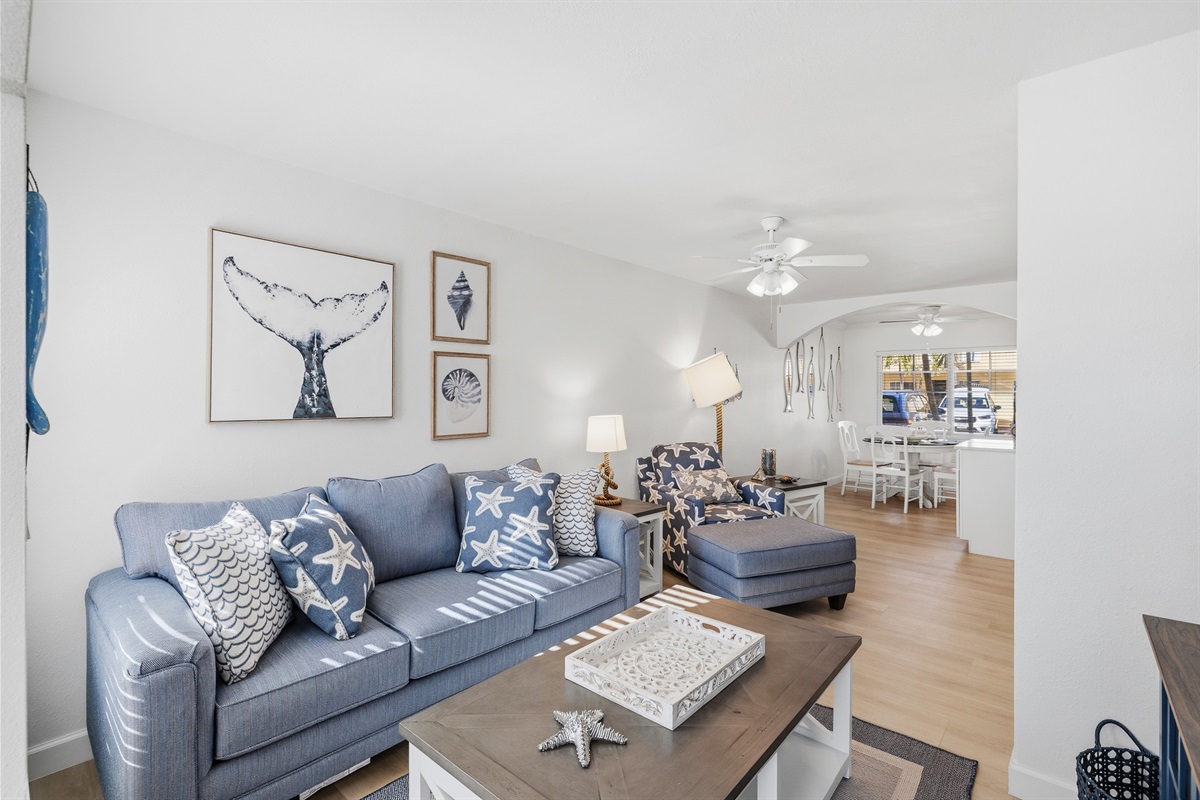 Queen sleeper sofa in the living room