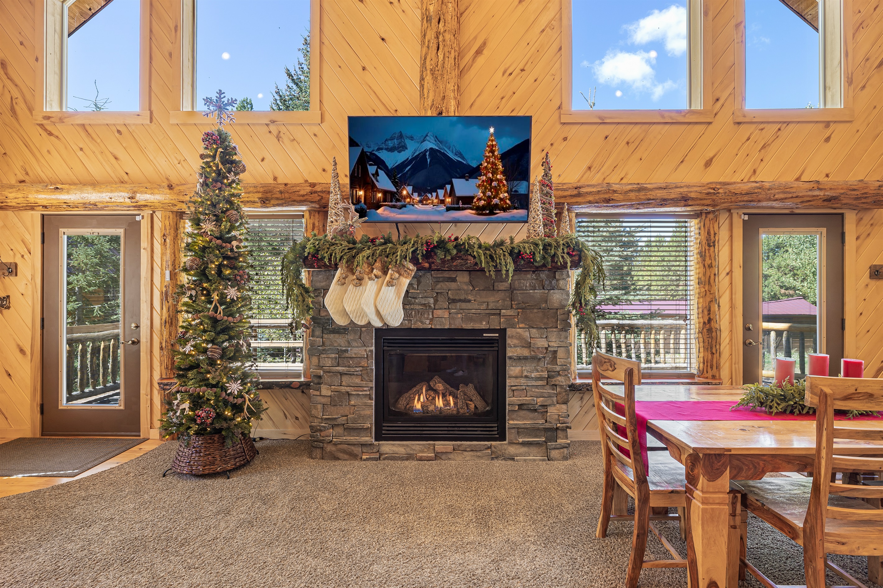 Living room with propane fireplace