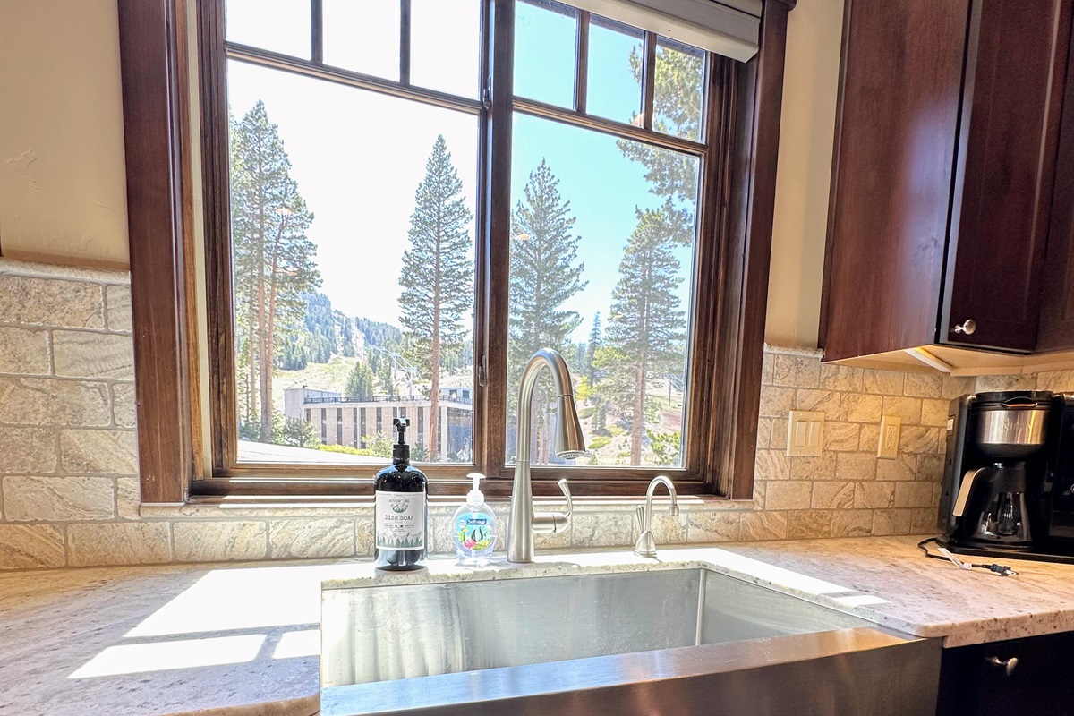 Doing dishes? No problem when your kitchen window serves up unbeatable views of Canyon Lodge and the gondola gliding overhead.