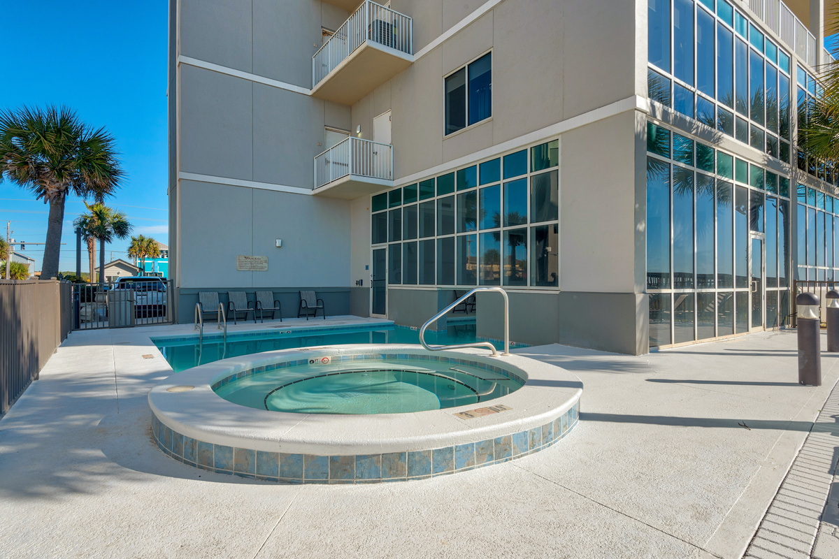 Hot tub and outdoor pool area.
