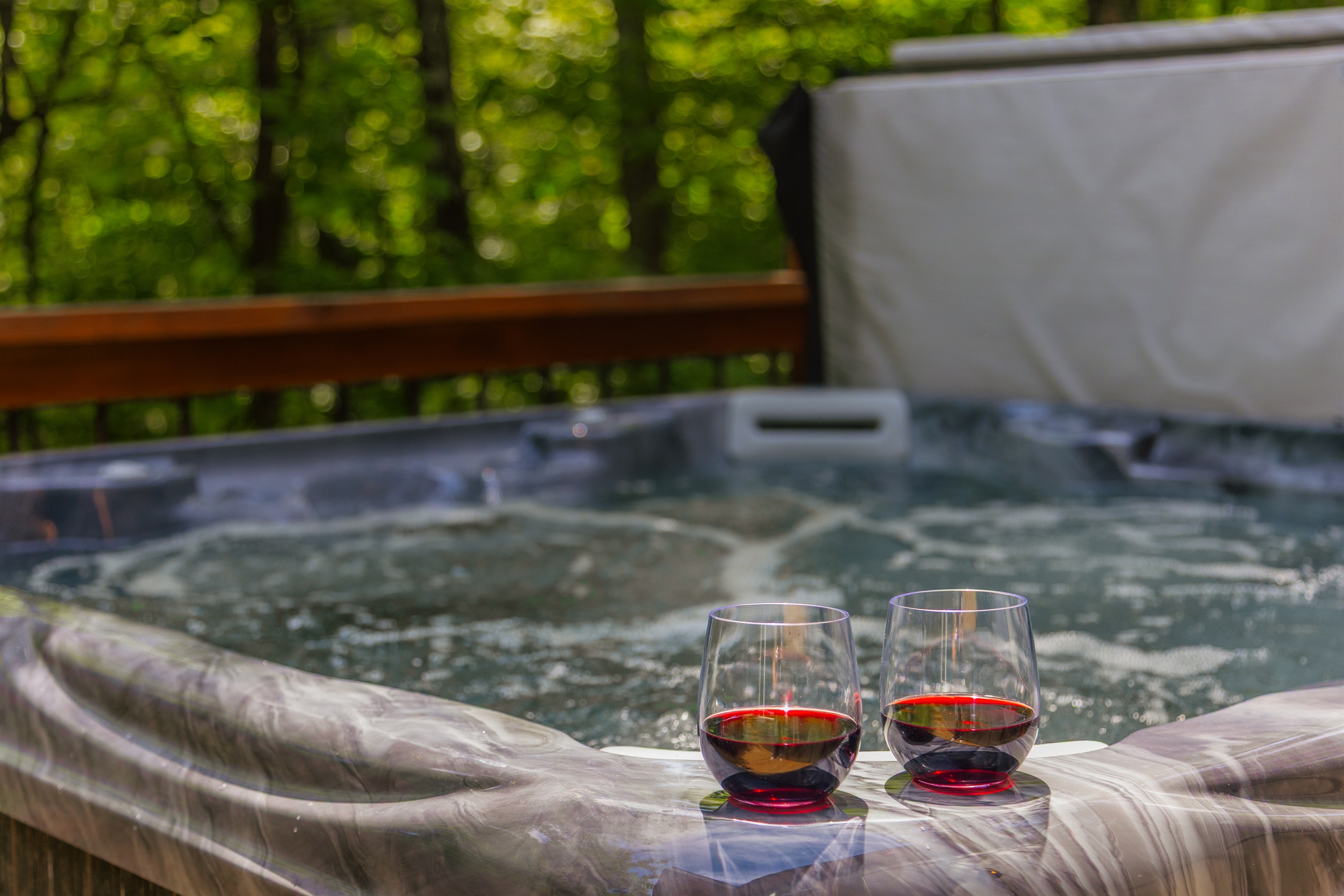 Soak in the solitude of the forest - with no neighbors in sight!