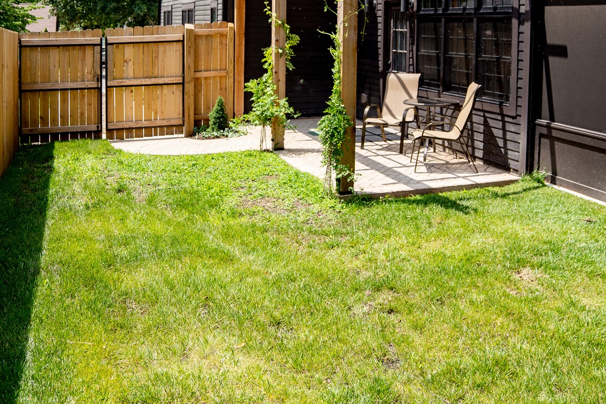 Beautiful side patio to enjoy coffee in the morning