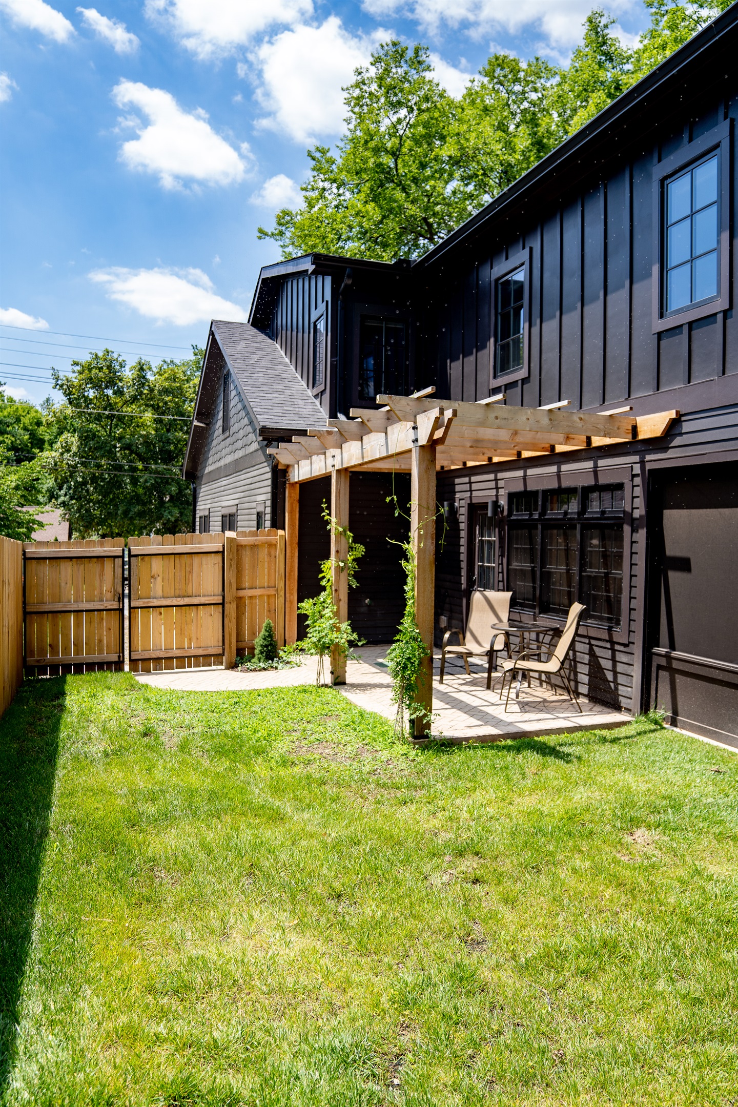 Beautiful side patio to enjoy coffee in the morning