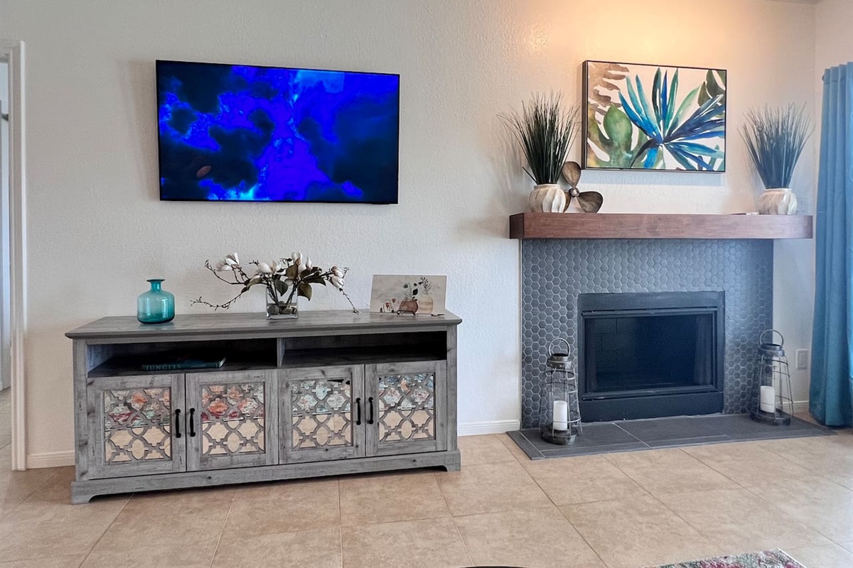 Fireplace & HDTV in Family Room