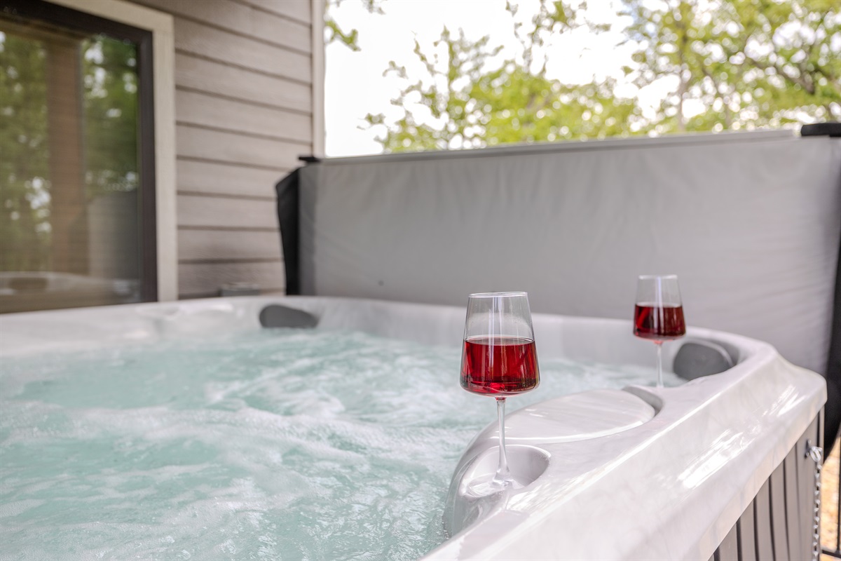 Private hot tub on the deck