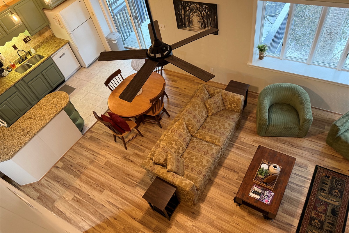 Overhead view from upstairs bedroom