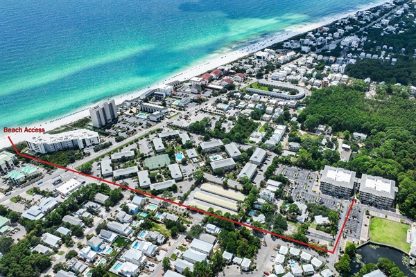 Easy Golf Cart Ride to the Beach