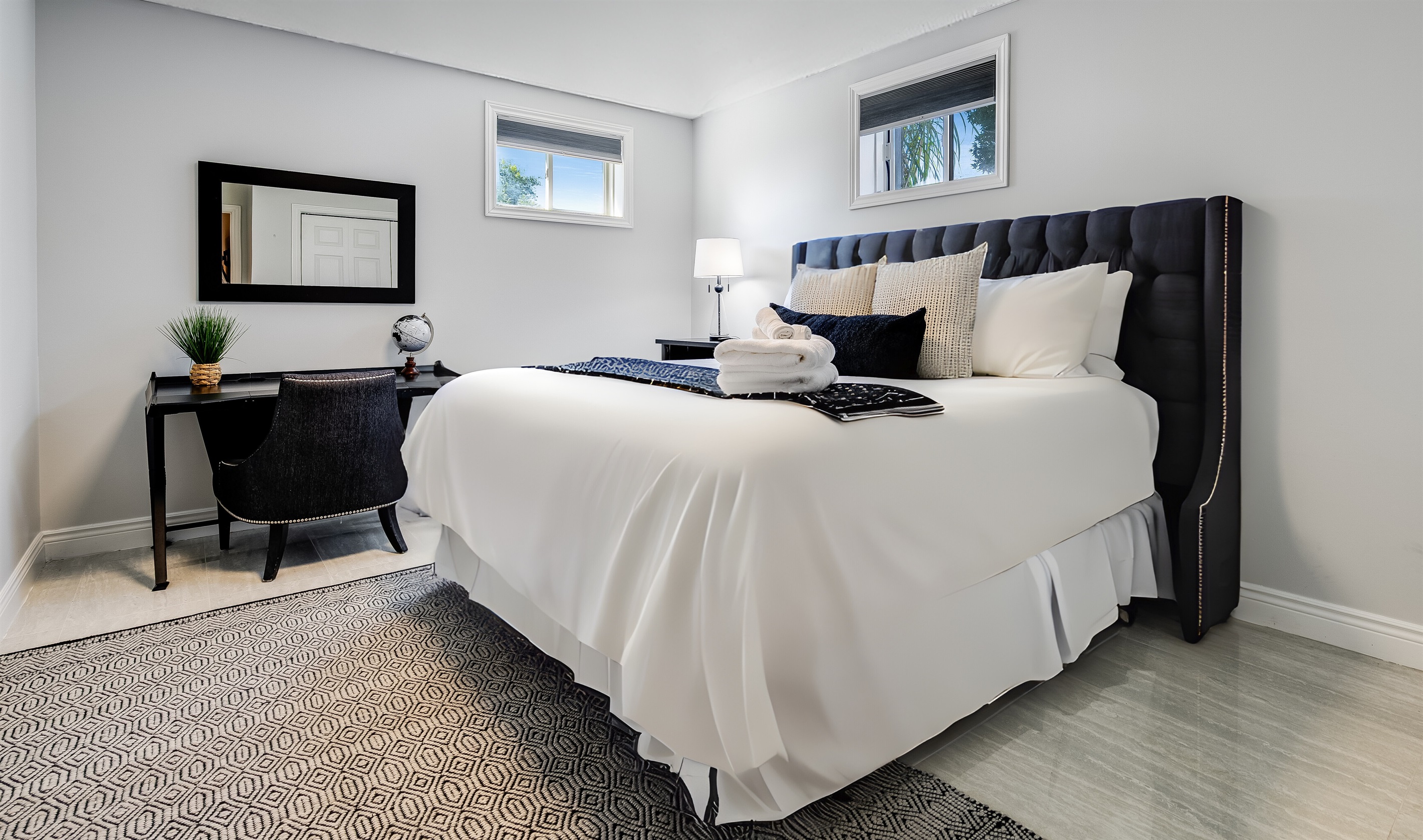 A King bed, and space to rest, reflect, and renew.