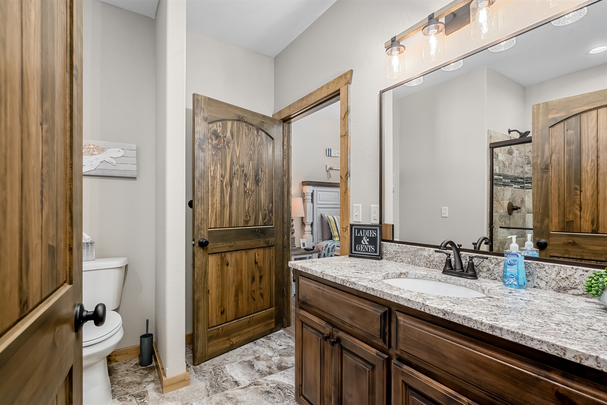 Main floor guest bath that attaches to King bedroom