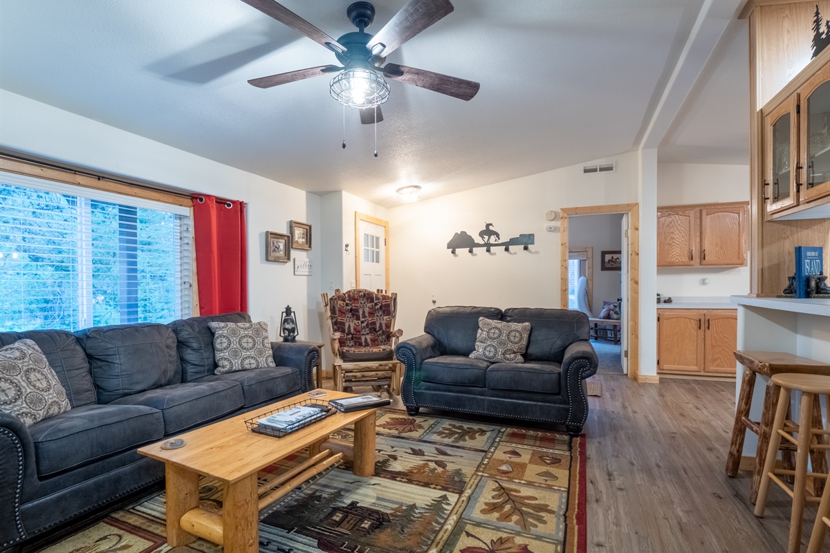 Living and entrance to master bedroom