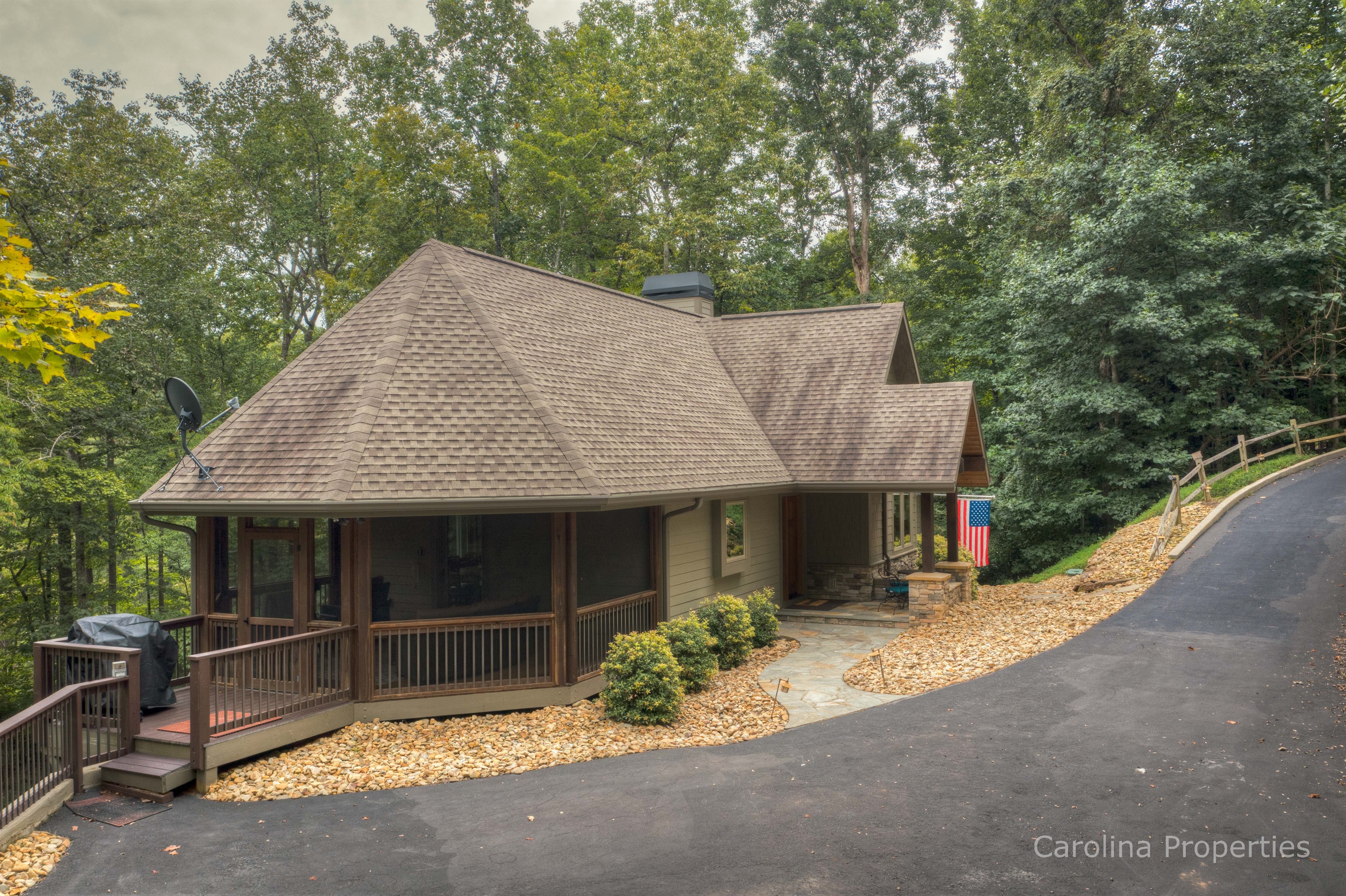 Nice paved driveway and spacious screened area
