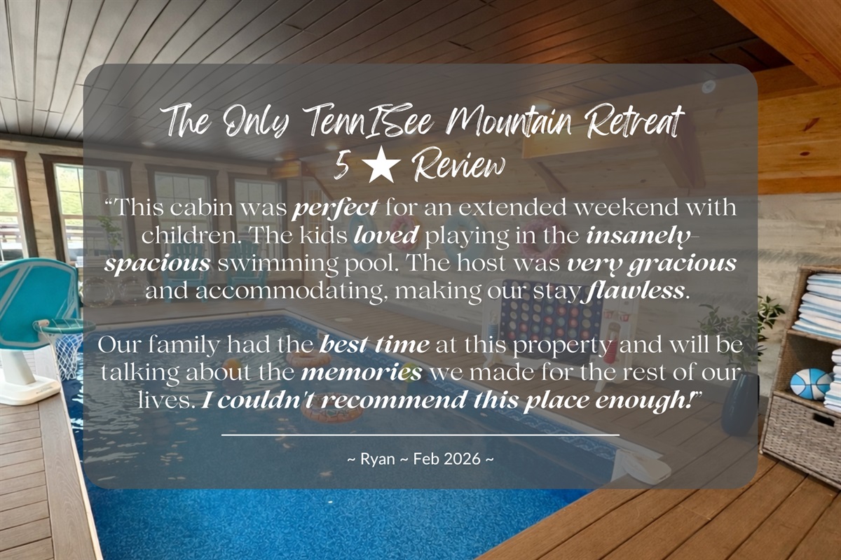 Even our guests say that our pool is "insanely spacious"!