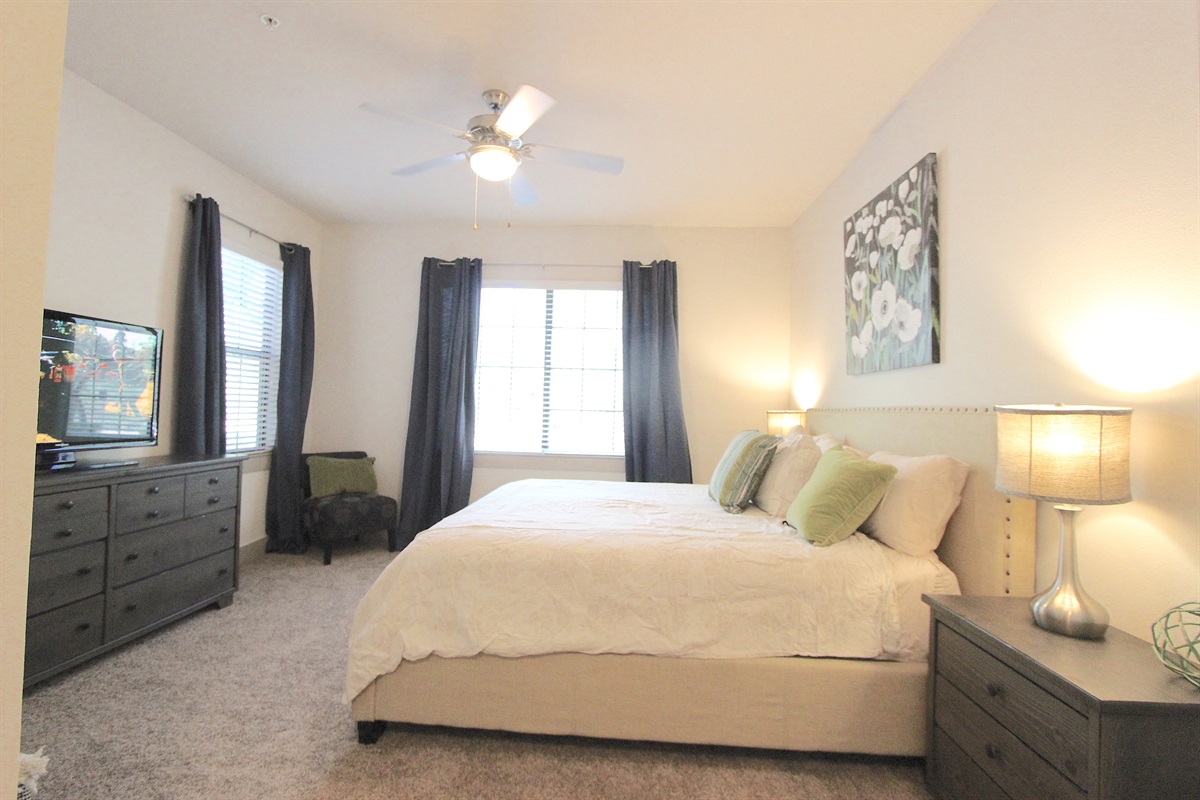 Master bedroom, King bed, walk in closet