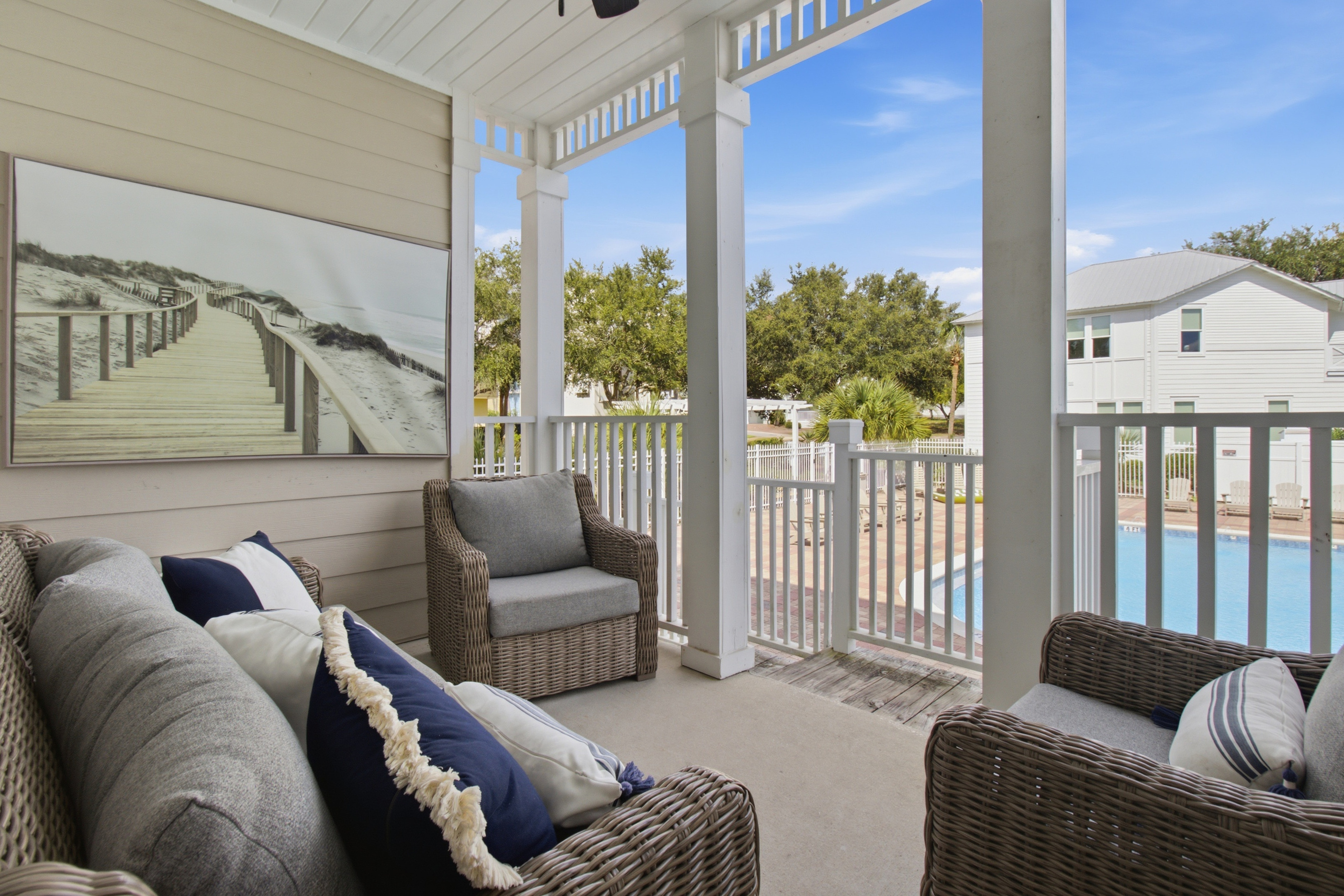 Covered Patio Overlooking Pool