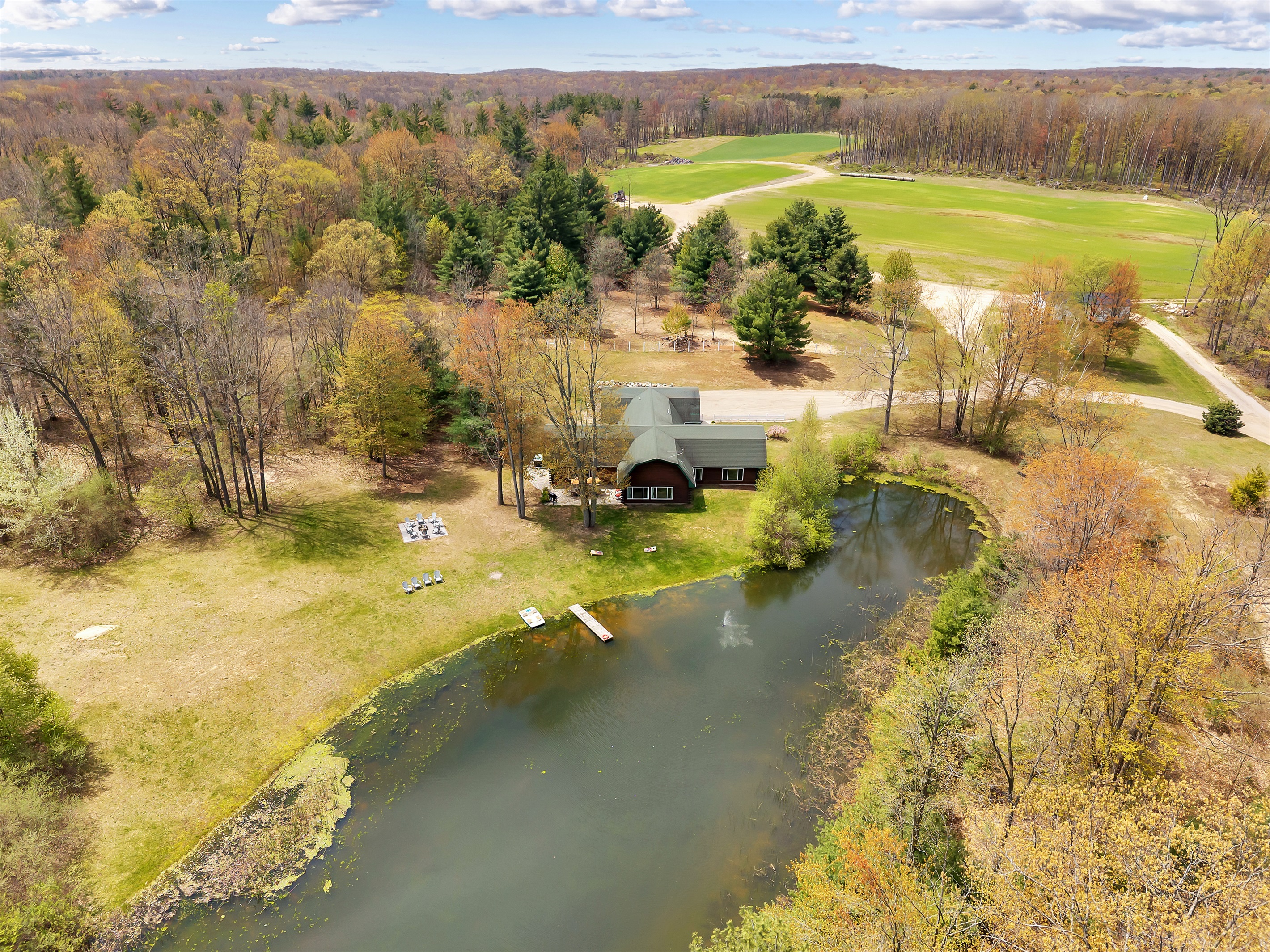 Aerial view of the property.