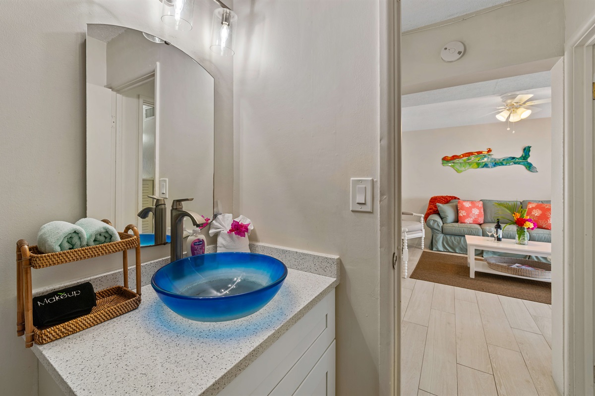 Primary bathroom is right off of the primary bedroom
