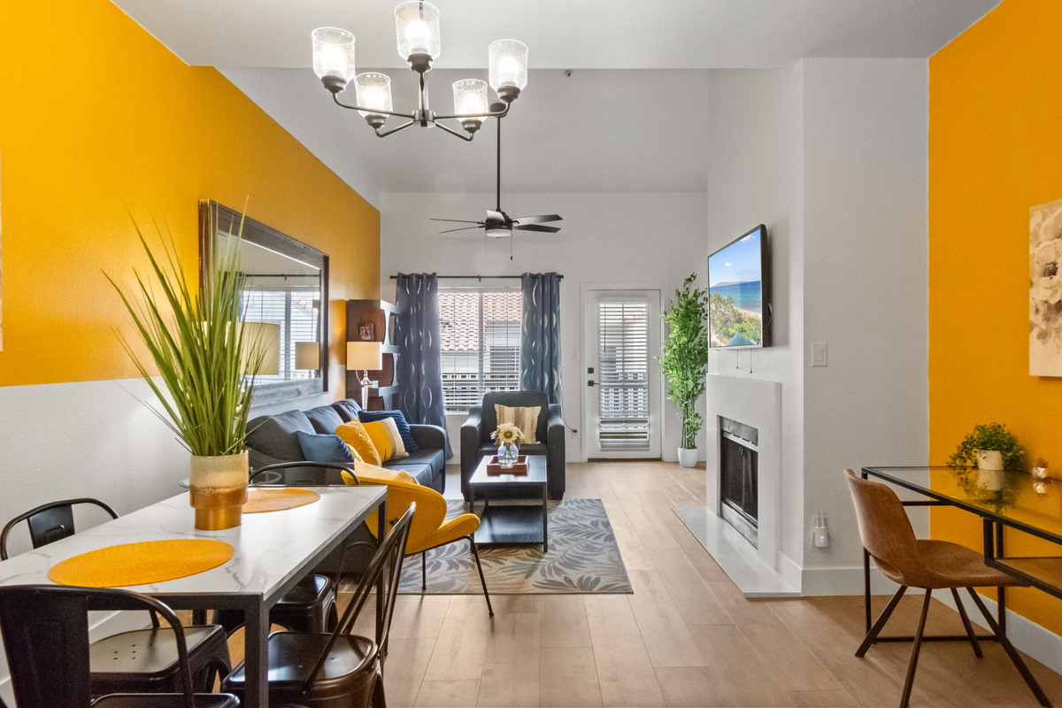 Stylish living area featuring contemporary furniture and cozy design.
