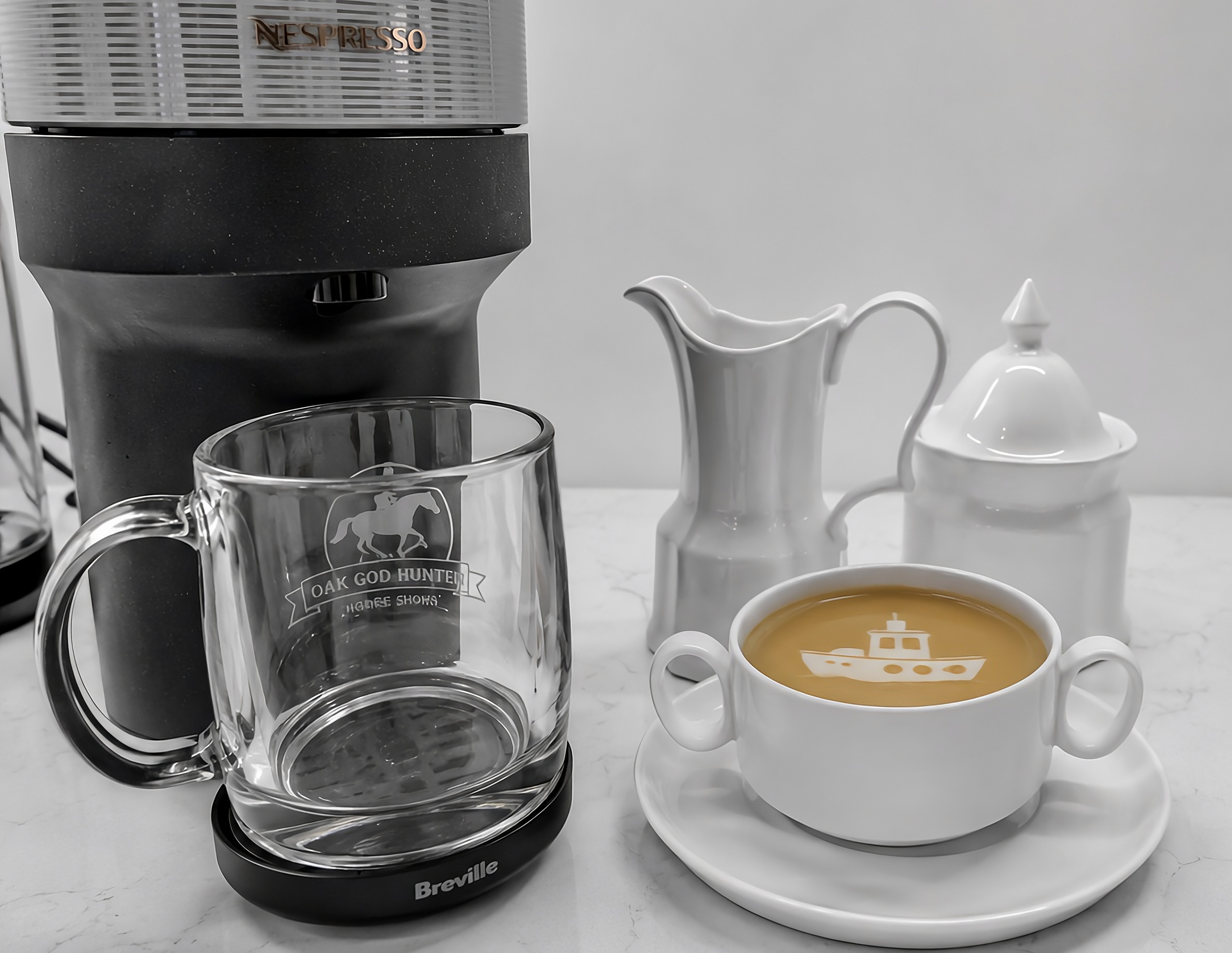 Enjoy freshly brewed coffee or tea with the provided coffee maker, mugs, and serving essentials.