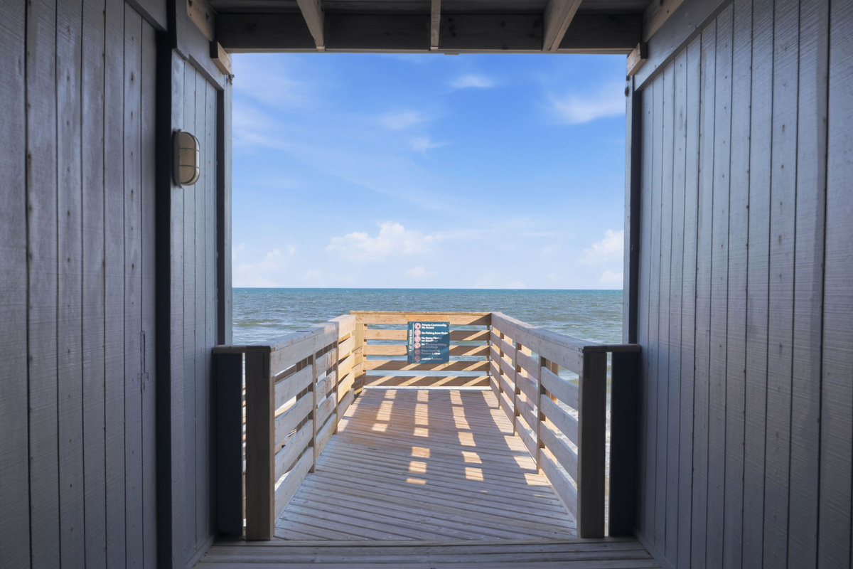 Enjoy stunning ocean views as you make your way through the covered beachfront walkway