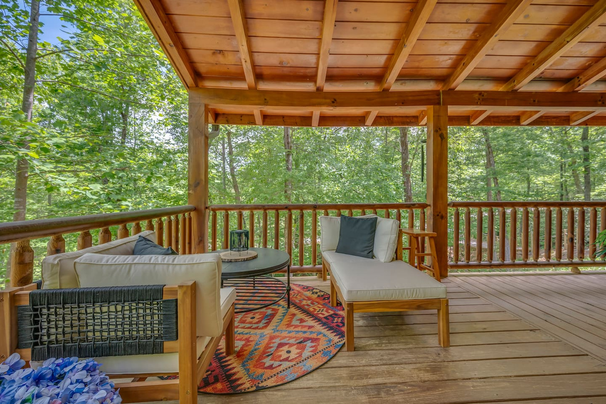 Deck area with multiple seating for relaxation 