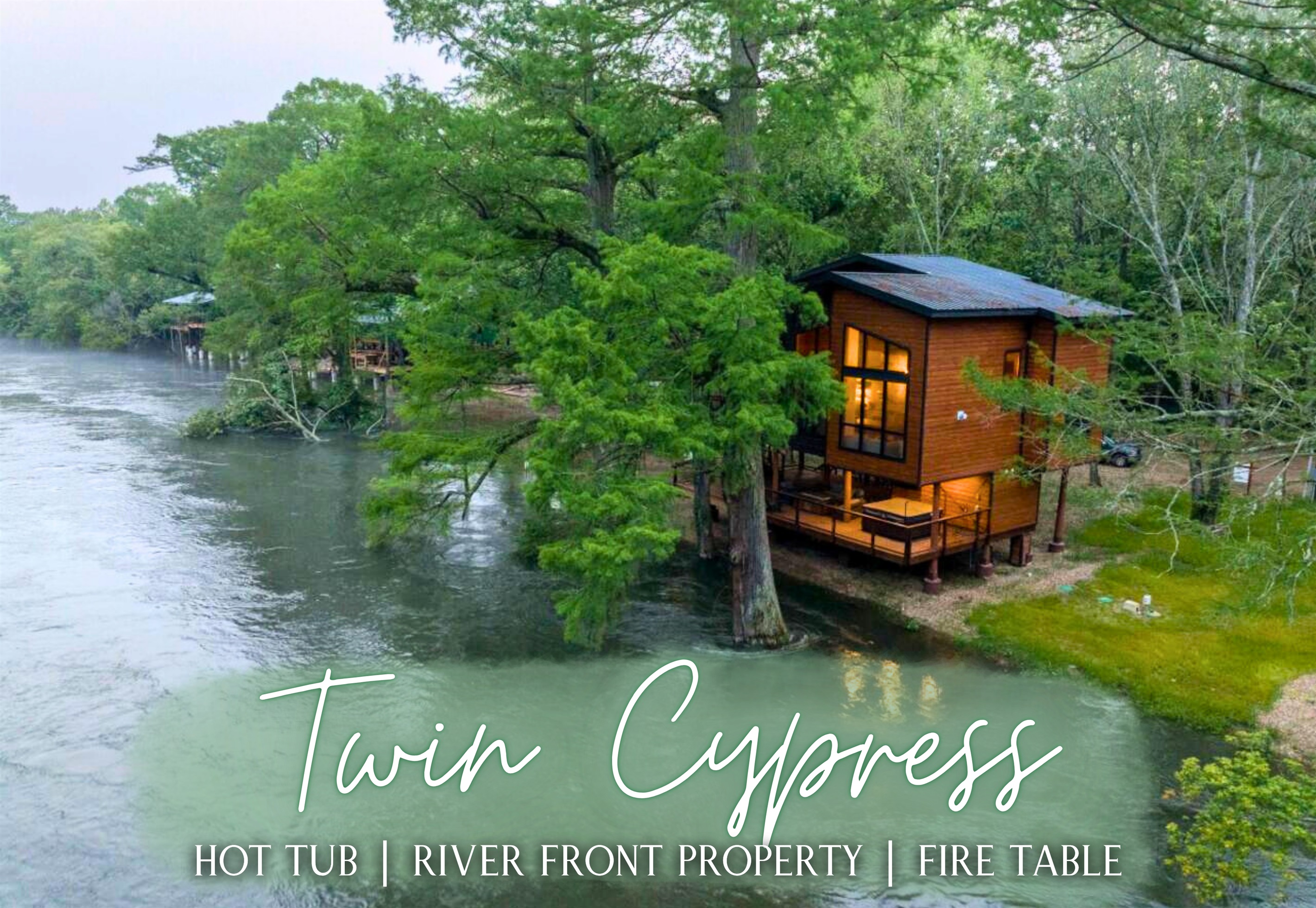 Twin Cypress Hot Tub Fireplace River Views TreeLine Vacation