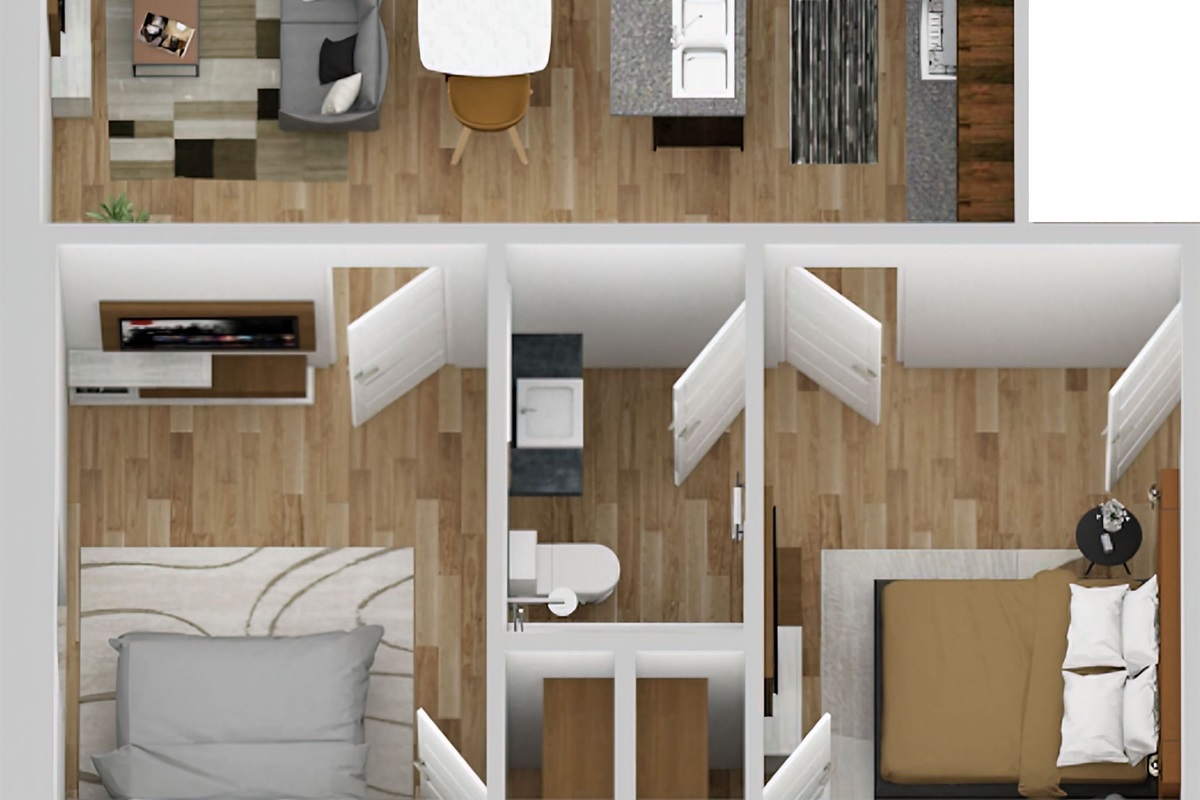 Actual image of newly remodeled floor plan.