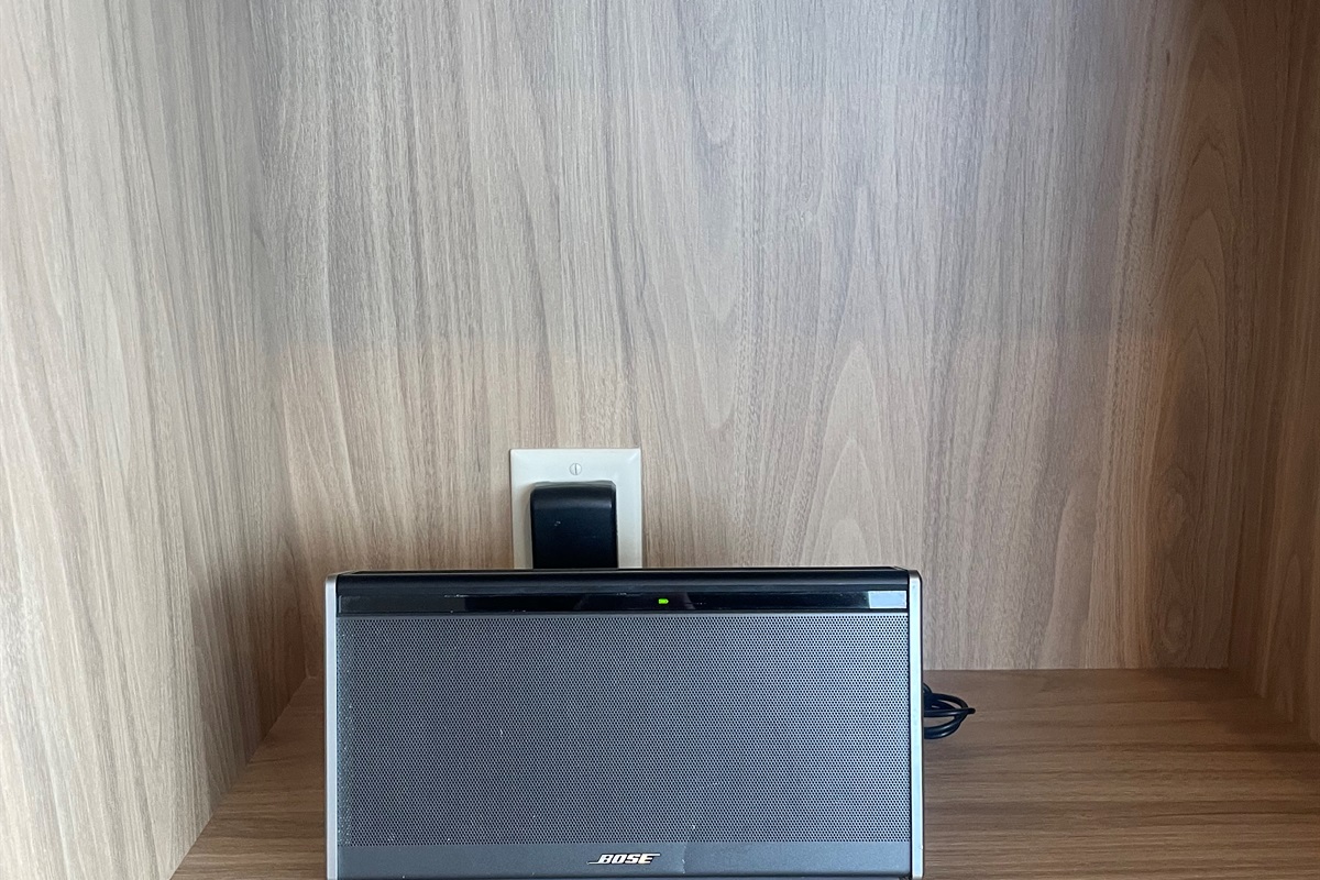 Set the mood with a premium Bose speaker, perfectly placed in the living room.