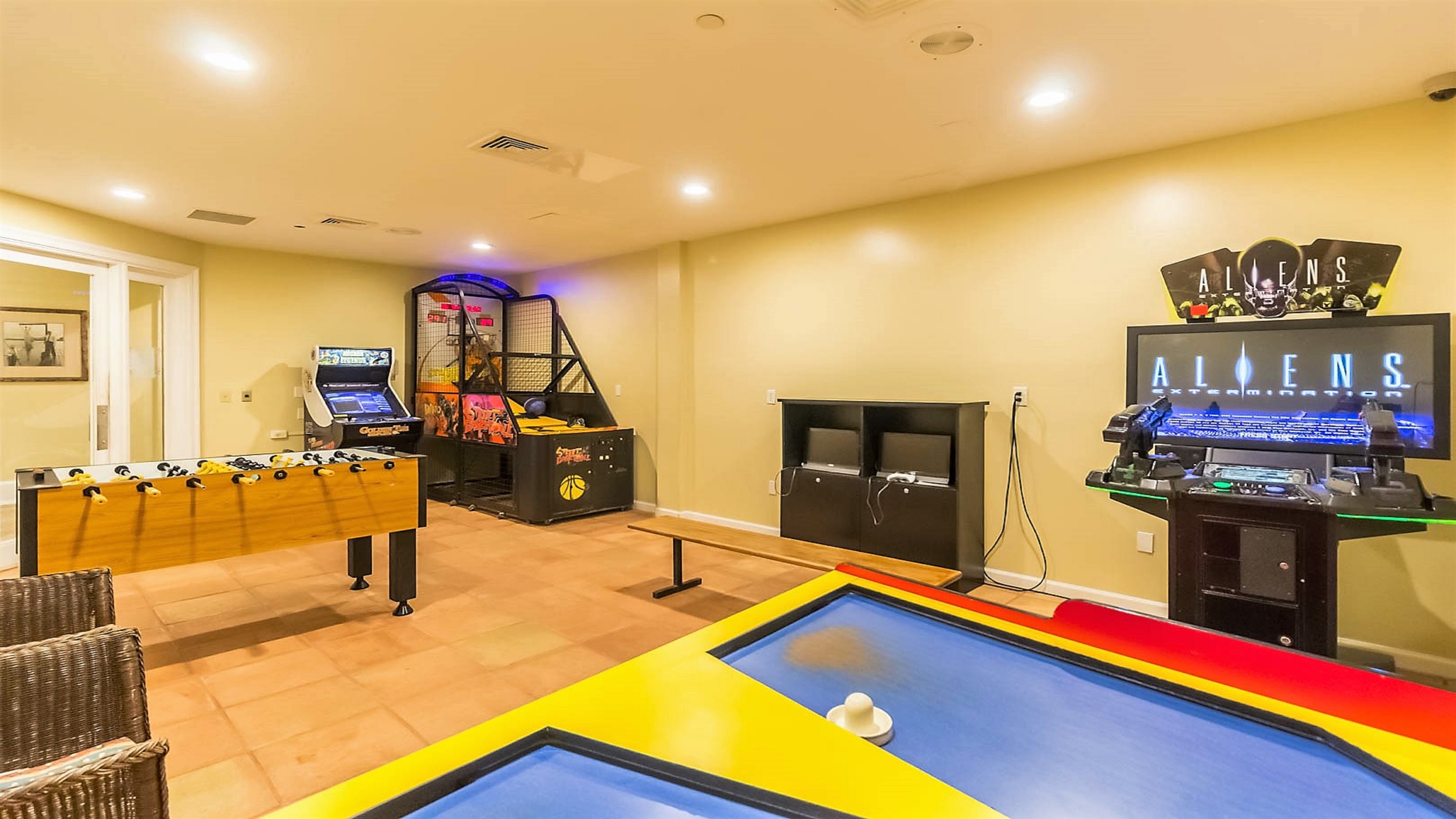 Have some fun and friendly competition in our game room! Featuring a variety of arcade classics and games like foosball and air hockey, it’s the perfect place to entertain all ages.