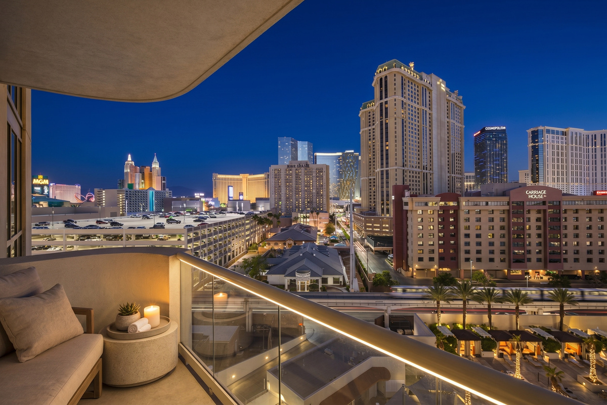 Private 8th-Floor Balcony | Panoramic Las Vegas Strip Views | Outdoor Seating | Deck/Patio | Watch the Strip Come Alive Day & Night | MGM Signature Tower 2 | Zero Resort Fees