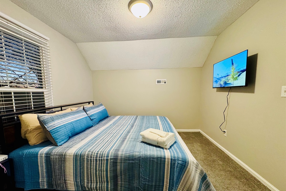 King Bedroom #2 - 2nd Floor - Nectar mattress and 43 in Smart TV.