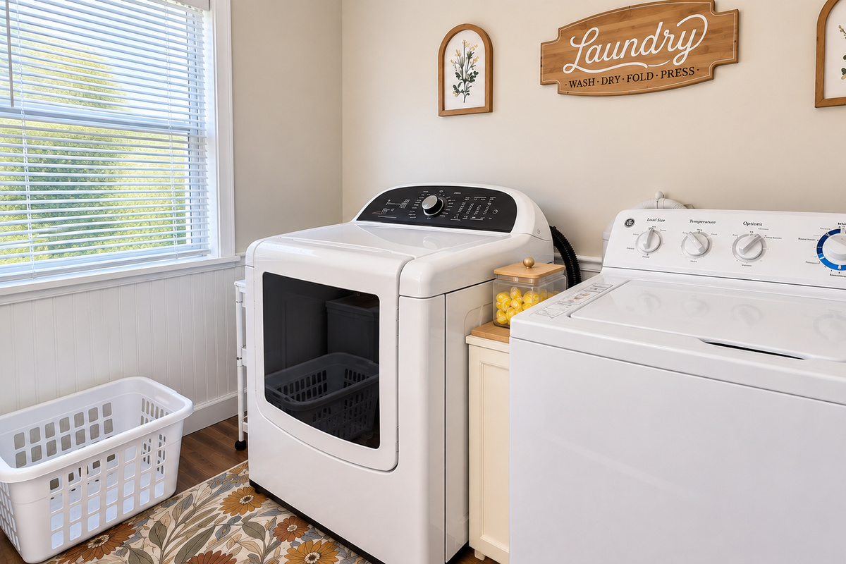 Enjoy the convenience of main-floor laundry, located just off the kitchen. 
