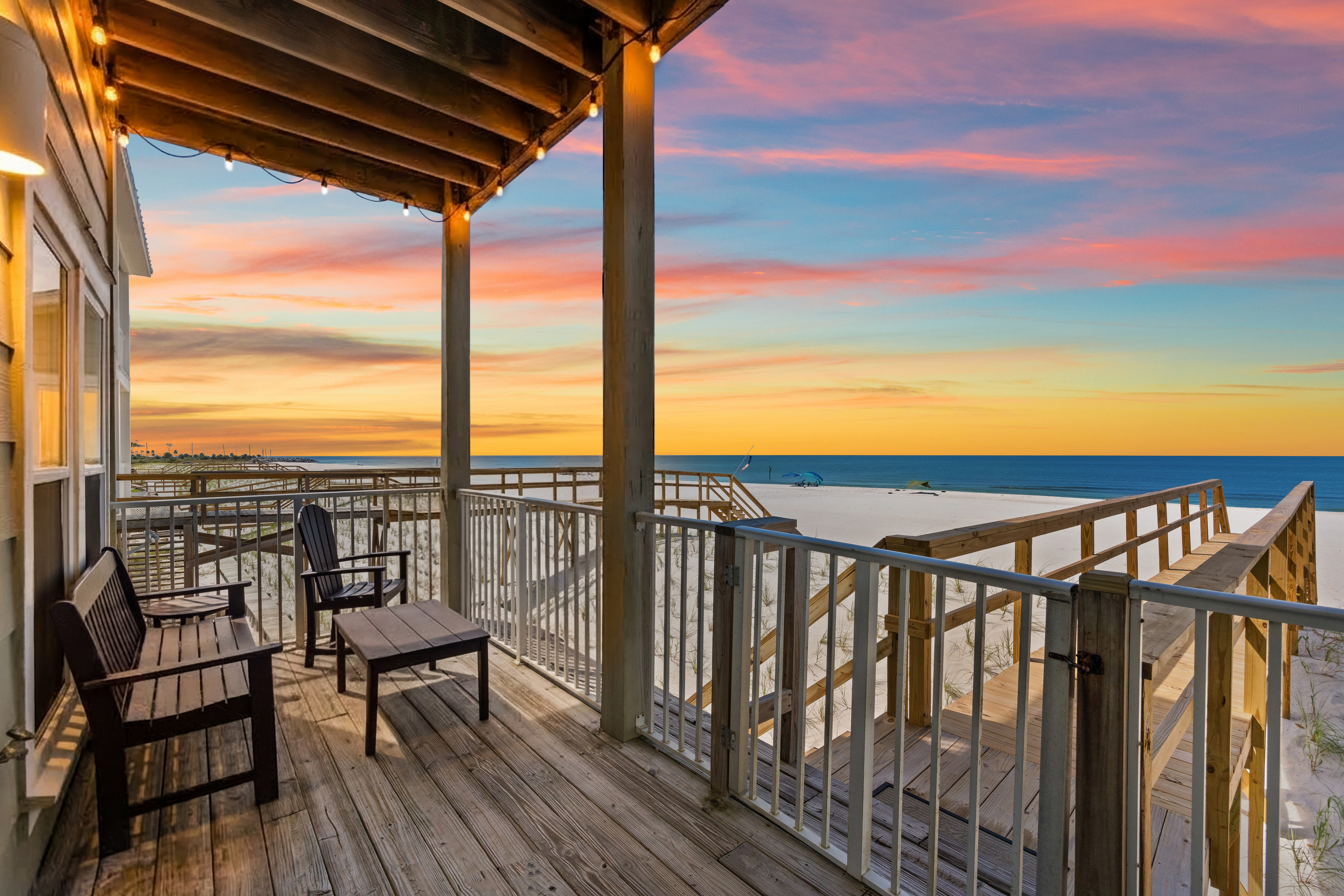 Escape to "A Wave From It All," your private, beachfront, home away from home in Cape San Blas, FL. The home is located in the "North Cape," just beyond the stump hole and boulders.