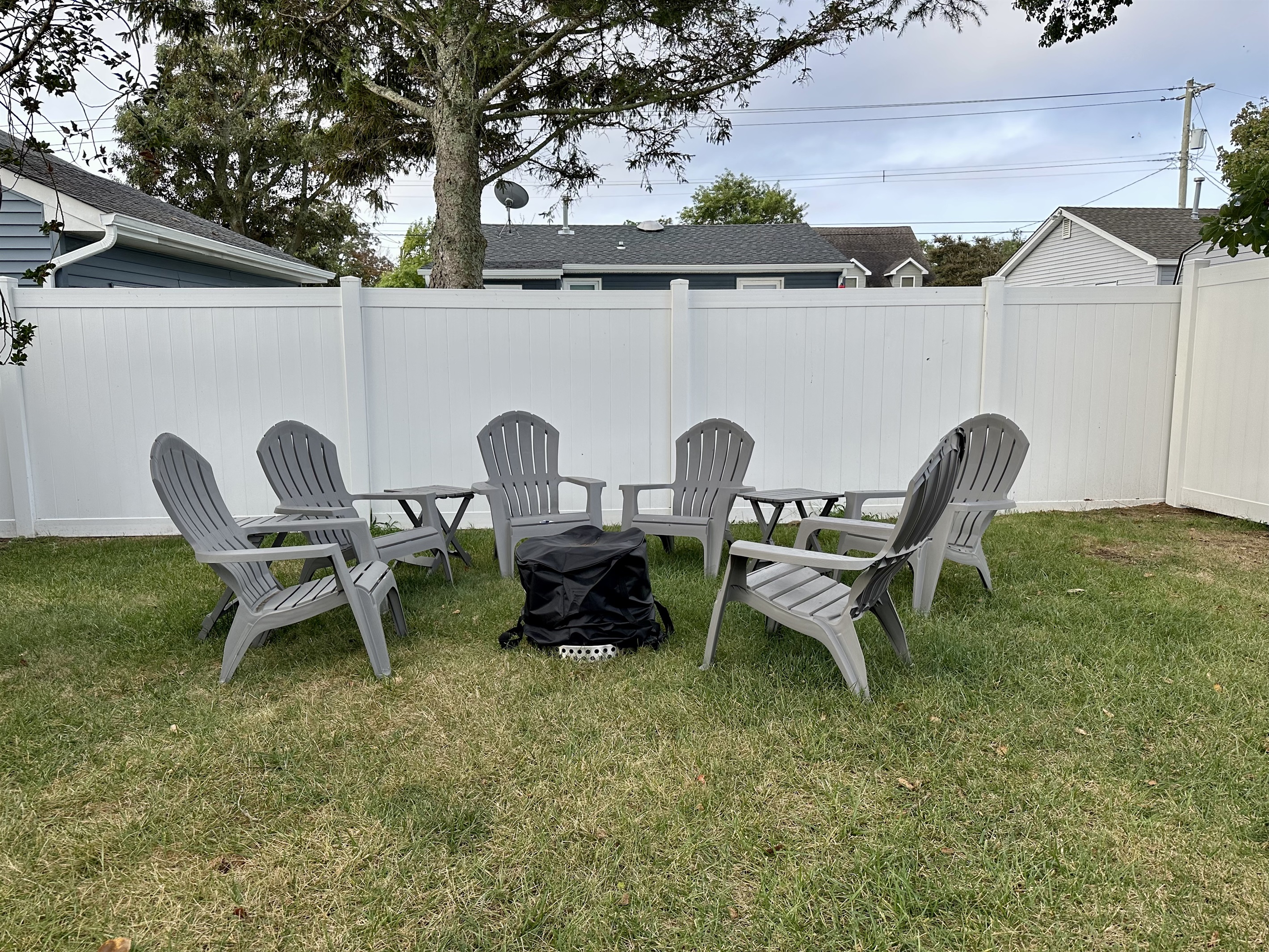 Completely fenced in backyard for plenty of privacy