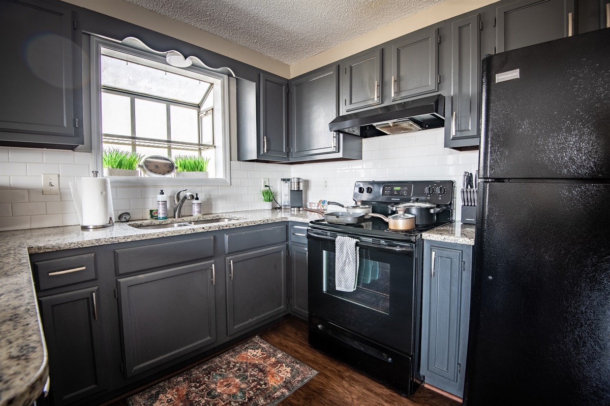 The full-sized kitchen in Unit C has everything you might need to whip up your favorite dish!