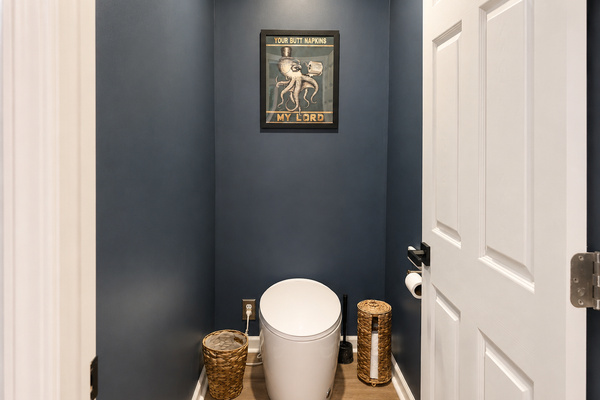 Smart toilet in the main-floor primary bath, offering added comfort and convenience during your stay.